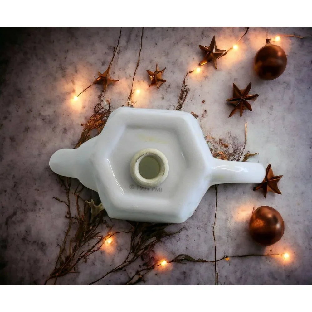 Vintage 1994 Enesco Precious  Moments Boy Wrapped In Lights Teapot Ornament - Picture 5 of 6